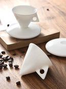 Axyaa White Pointed Cup Dish Set: Creative Bone Couple Coffee Cup Dish - Alien-inspired