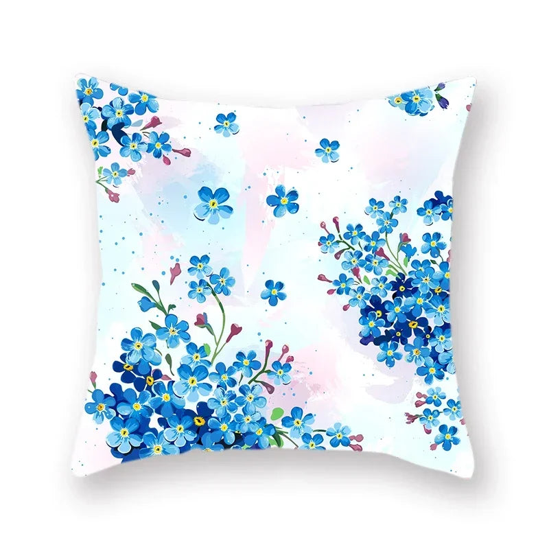Axyaa Small Flower Pattern Polyester Throw Pillow Cover - 45x45cm