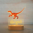 Axyaa Acrylic USB NightLight with Custom Name, Animal Design for Kids' Bedroom Décor