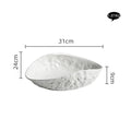 Axyaa Ceramic Oval Soup Plate - White Minimalist Dinner Plate