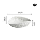Axyaa Ceramic Oval Soup Plate - White Minimalist Dinner Plate