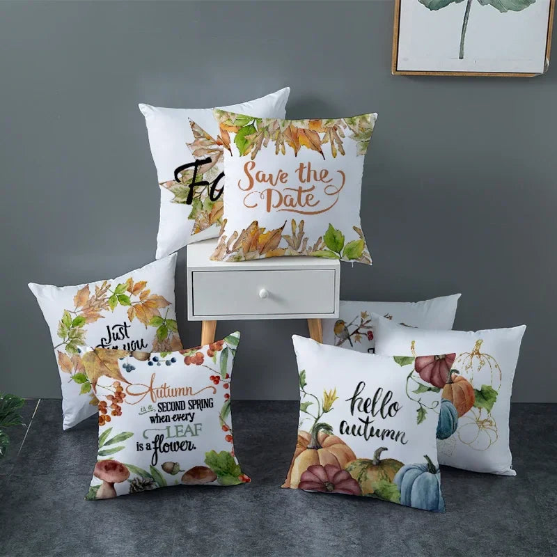 Autumn Maple Leaf Cushion Cover - Axyaa Home Decor Pillows
