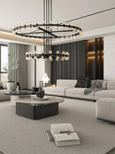 Axyaa Crystal Led Chandeliers - Luxury Gold Hanging Lamps for Living Room