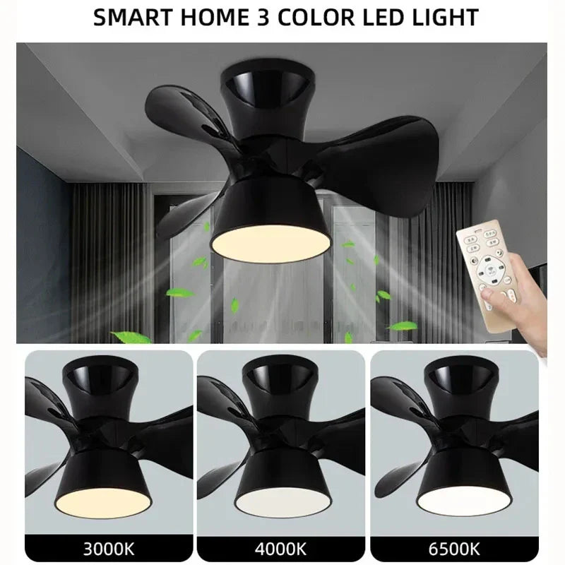 Smart 22" Macaron Ceiling Fan Light with Remote, 6 Speeds, Colorful Dimming, DC Motor by Axyaa