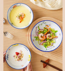 Axyaa 7.5 Inch Ceramic Bowl for Vegetables, Soup, Steamed Eggs, Air Frying, Salads, Noodles
