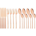 Axyaa Black Gold Stainless Steel Cutlery Set - 16 Piece Dinnerware Flatware Silverware
