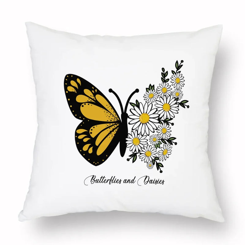 Axyaa Yellow Daisy Peach Skin Pillowcase