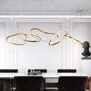 Axyaa Modern Minimalist Chrome LED Pendant Light for Dining Room and Kitchen Island