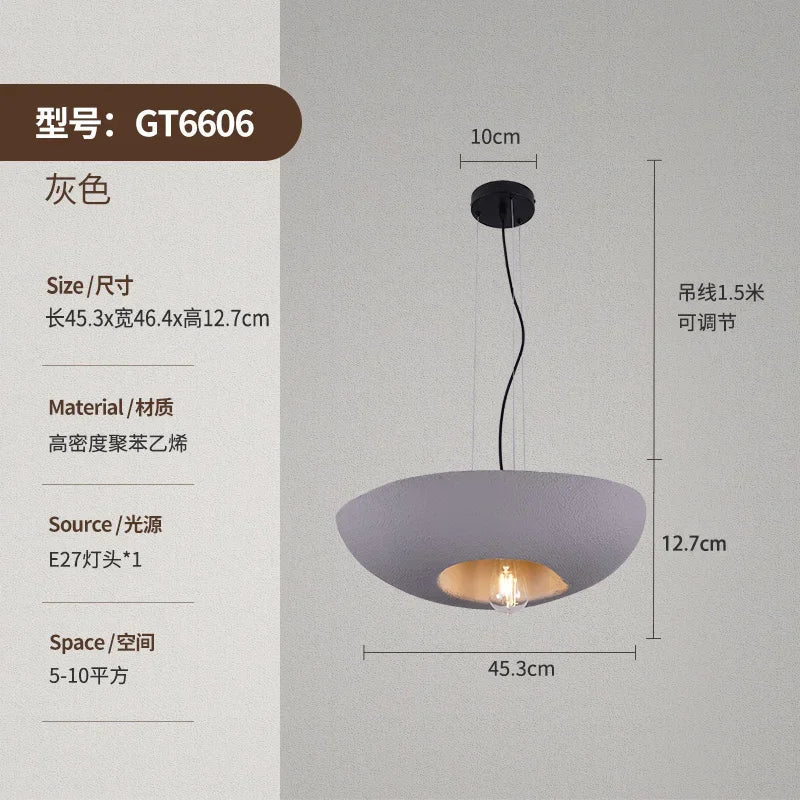 Axyaa Black Pumpkin Japanese Style Ceiling Chandelier - Modern Round Pendant Lamp