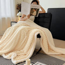 Axyaa Striped Artificial Wool Blanket: Soft & Cozy Fleece Throw for Sofa & Bed