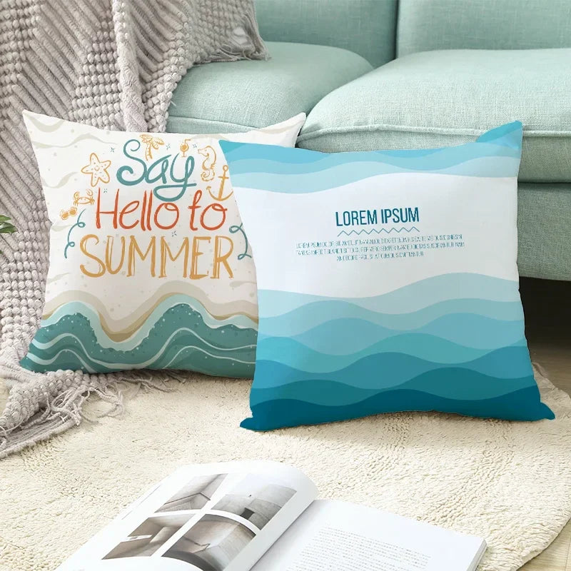 Axyaa Sailing Anchor Sofa Cushion Cover - Summer Beach Pillow for Home Decoration