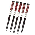 Axyaa Black Cherry Blossom Sushi Chopsticks Set - Pair of Natural Wooden Reusable Sticks.