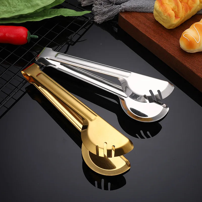 Axyaa Stainless Steel Non-Stick Food Tongs BBQ Clips for Home Cooking