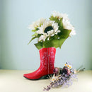 Axyaa Cowboy Cowgirl Boot Vase - Unique Resin Flower Pot Home Decor