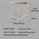 Axyaa LED Pendant Light Stainless Steel Modern Chandelier for Dining Kitchen Island