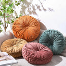 Axyaa Velvet Pumpkin Throw Pillow for Home Decor in Cream Pink