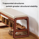 Axyaa Shoe Storage Bench with Cushioned Seat - Beige, 39.4"