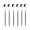 Axyaa Stainless Steel Long Spoon Set for Dessert Coffee Tea Stirring