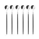 Axyaa Stainless Steel Long Spoon Set for Dessert Coffee Tea Stirring