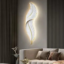Axyaa Modern LED Feather Resin Wall Lamp for Bedroom, Living Room, and Hallway Decor