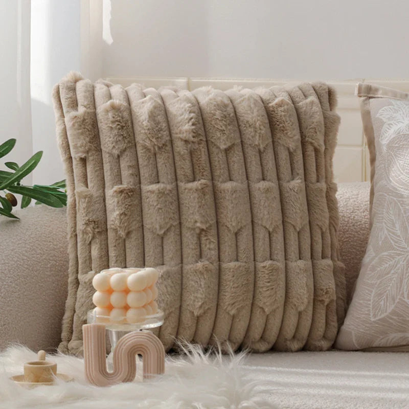 Nordic Style Plush Cushion Cover Set by Axyaa
