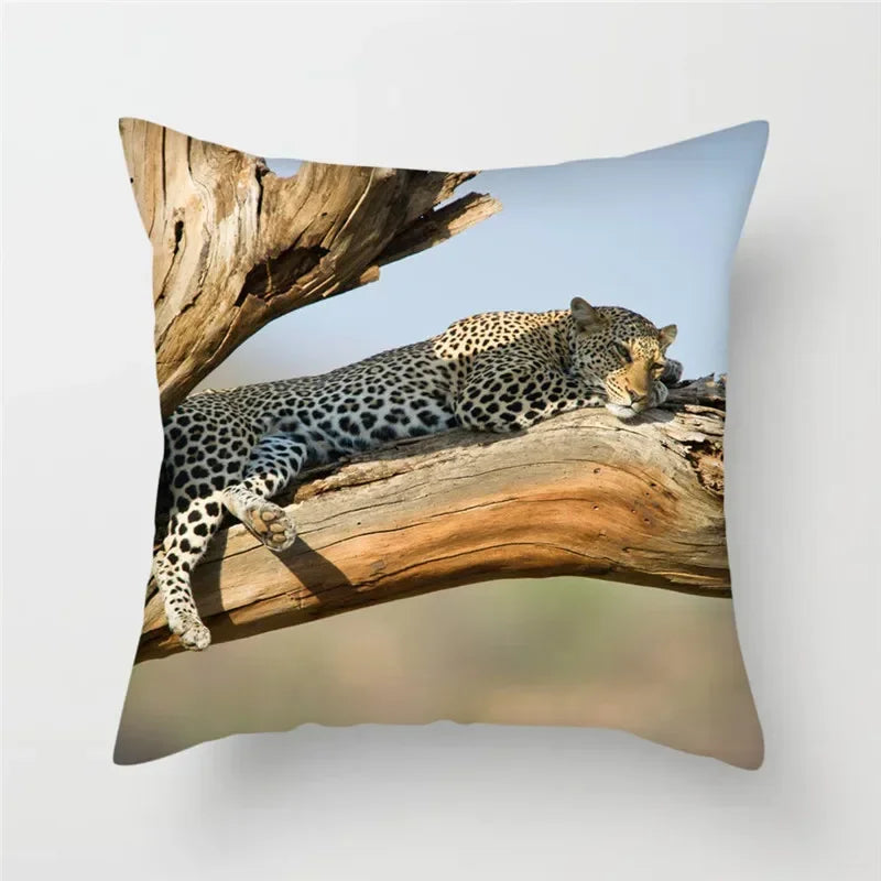 Cheetah Leopard Print Decorative Cushion Cover By Axyaa