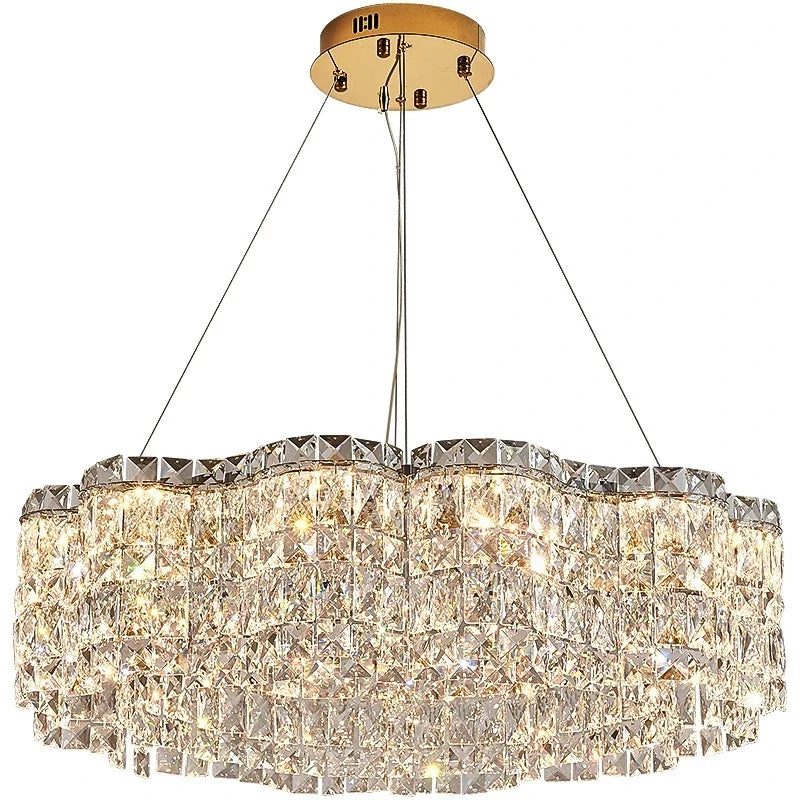 Axyaa Crystal Pendant Lights: Luxury Dimmable LED Hanging Lamp