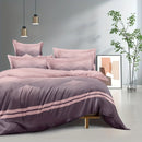 Axyaa Diamond Grid Striped Duvet Cover Set - Black Floral Pattern - 3 Piece Set