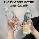 Axyaa 1000ml Glass Water Bottle with Time Marker Cover for
Water Drink and Outdoor, Transparent Large Capacity Bottle