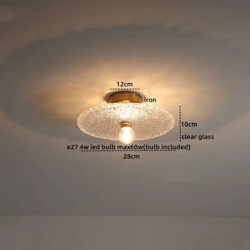 Axyaa Copper Glass LED Ceiling Light for Home Decor - Nordic Style Fixtures