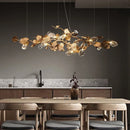 Axyaa Copper Branch Chandelier with Crystal Leaves for Luxury Home Decor
