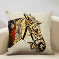Luxury Axyaa Horse Cushion Cover 45x45cm Linen Pillow Case for Home Decor