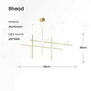 Axyaa Gold Black Linear LED Chandelier for Hotel Dinning Room