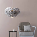Gray Feather Bedside Lamp for Axyaa Nordic Minimalist Girl's Bedroom