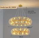 Axyaa Sunflower Crystal Chandelier LED Pendant Lighting for Living Room Kitchen Island