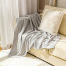 Axyaa Thick Waffle Knit Throw Blanket - Luxurious Plaid for Bed, Sofa, Living Room