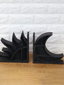 Axyaa Crystal Sun Moon Bookends: Heavy Duty Round Decorative Rack, Christmas Gift