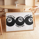 Axyaa Black Lucky No.8 Ball Canvas Print for Trendy Home Decor