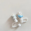 Axyaa Kawaii Cat Silicone Straw Toppers for 10mm Straws: Tumbler Charm Decoration