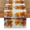 Axyaa Autumn Tree Lake Table Runner for Kitchen Dining Decor