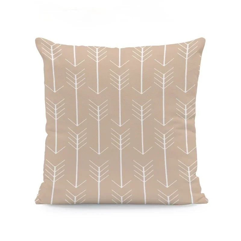 Axyaa Beige Geometric Lace Cushion Cover 45X45cm for Living Room Decor