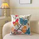 Axyaa Pastoral Flower Embroidery Pillowcase - Canvas Towel Sofa Cushion Cover