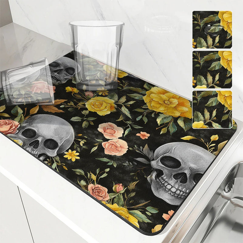 Axyaa Absorbent Anti-slip Coffee Dish Mat | Quick Dry Draining Pad for Kitchen/Bathroom