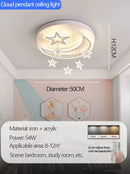 Axyaa Star & Cloud Ceiling Light: Modern Minimalist LED Fixture for Kids' Study and Bedroom