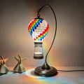 Axyaa Hot Air Balloon Glass Table Lamp - Handcrafted Mosaic Bed Night Light