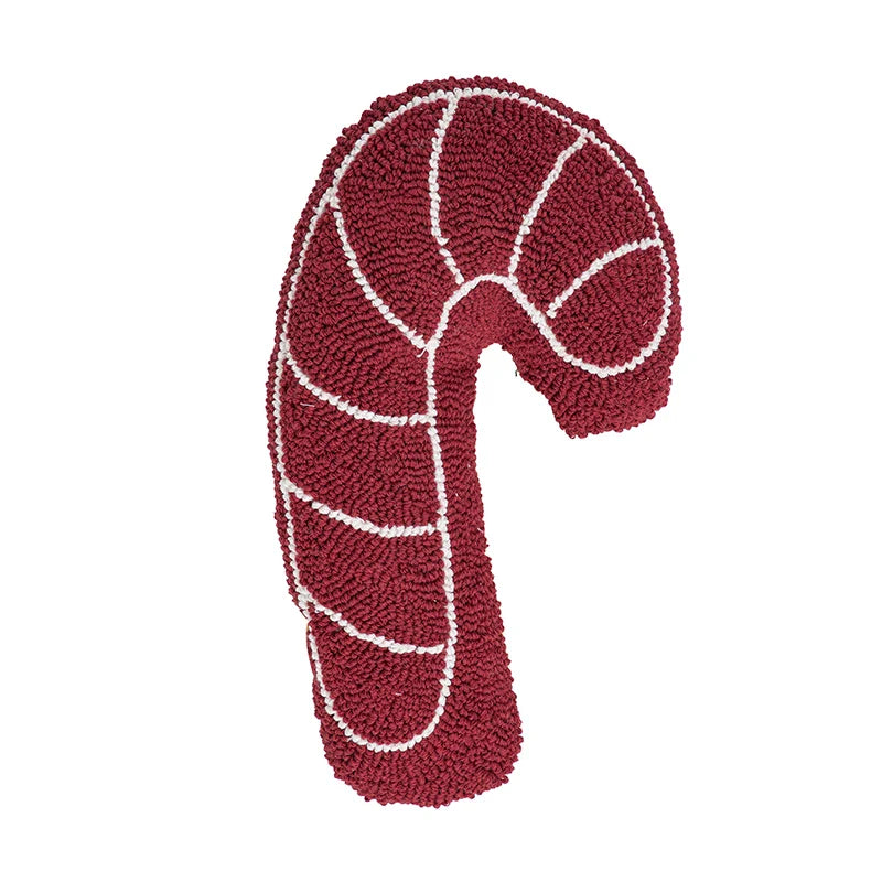 Axyaa Christmas Cushion Cover with Candy Cane Pattern & Tassels