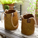Axyaa Grass Woven Flower Basket: Universal Indoor Succulent Organizer