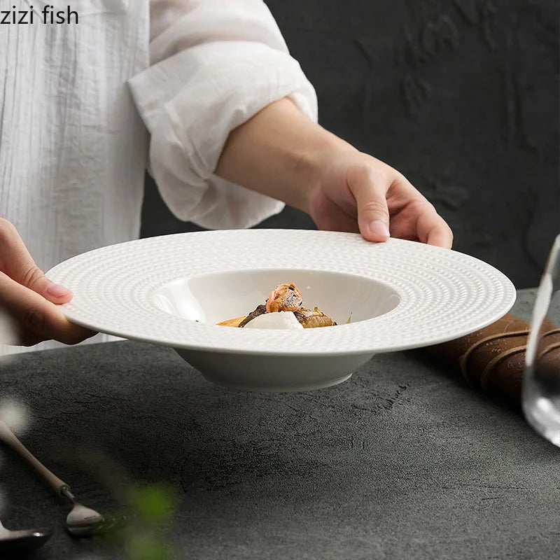 Axya Ceramic Dinner Soup Dessert Pasta Salad Plates - Restaurant Tableware