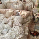 Axyaa Princess Floral Ruffles Bedding Set with Soft Duvet Cover, Bed Sheet, Pillowcases