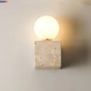 Axyaa LED Glass Square Wall Light Fixture in Yellow Stone for Modern Home Decor